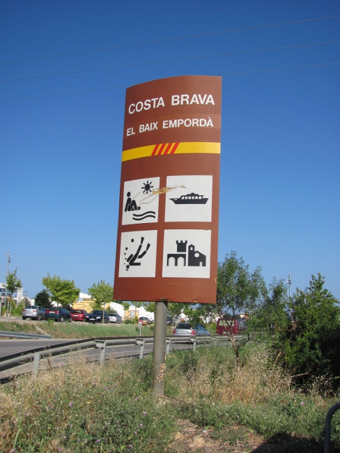Spanien, Costa Brava, Schild