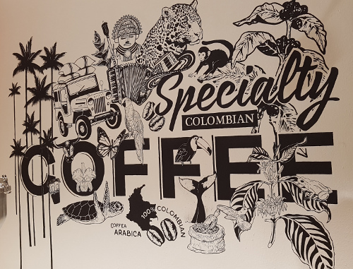Kaffeerösterei Pacande Wandbild
